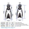 Adult Adjustable Swim Fins, Open-Heel Diving & Snorkeling Fins, Long Blades (Gray, L/XL) view 3