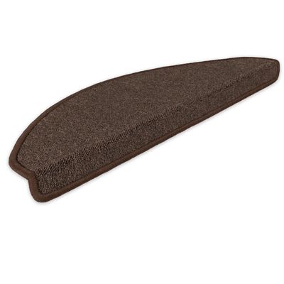 Kettelservice-Metzker Ariston Semi-Round Stair Mats, Coffee Brown, 64 x 20 cm, 15-Pack
