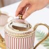 NZPOST Afternoon Tea Set with Teapot, 6 Teacups, Rotating Tea Tray and Gold Rim view 4