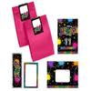 12 11th Birthday Invitations for Girls – Jump Trampoline Theme, with 12 Envelopes, 12 Pink Party Bags, 12 Stickers, 12 Bookmarks and 12 Mini Notepads view 1