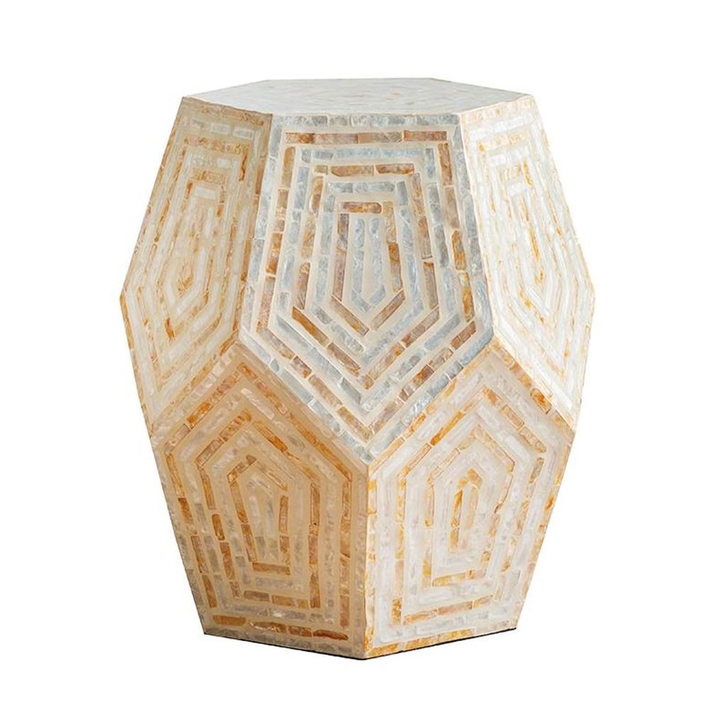 Rustic Side Table, 45.7 x 53.3 cm, Hexagonal Accent Table