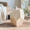 Rustic Side Table, 45.7 x 53.3 cm, Hexagonal Accent Table view 4