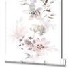 Novamur Non-Woven Wallpaper Floral Watercolor Flowers Leaves White Pink Beige 81623 view 3