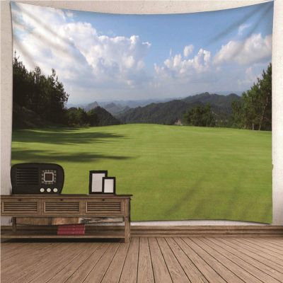 CEVAN Cool Outdoor Meadow Mountain Sky Tapestry Wall Hanging, Green, 300 x 250 cm