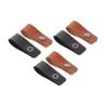 6-Pack Black Leather USB Cable Holders with Snap Buttons view 1