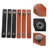 6-Pack Black Leather USB Cable Holders with Snap Buttons view 2