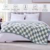 Wrensonge Gray-Blue Plaid Throw Blanket, Soft and Fluffy, Handmade, 152 × 203 cm view 2