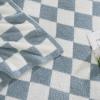 Wrensonge Gray-Blue Plaid Throw Blanket, Soft and Fluffy, Handmade, 152 × 203 cm view 3