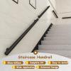 Stair Railing Stainless Steel Handrail, 210 cm, Black, 5.1 cm Tube with Wall Mount view 4