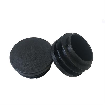 Black Round Plastic Tube End Caps, Chair Leg Plugs (100 pcs, 28 mm)