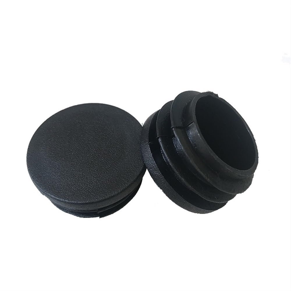 Black Round Plastic Tube End Caps, Chair Leg Plugs (100 pcs, 28 mm)