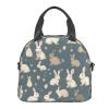 MDATT Insulated Lunch Bag with Rabbit Background, Adjustable Shoulder Strap, Cooler Bag for Women, MC700 view 3