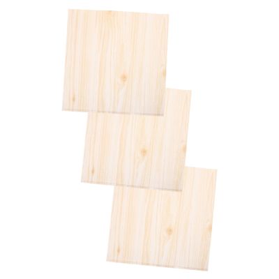 Beige Wood-Grain Self-Adhesive Wall Stickers, 3-Piece Set