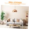 Beige Wood-Grain Self-Adhesive Wall Stickers, 3-Piece Set view 3