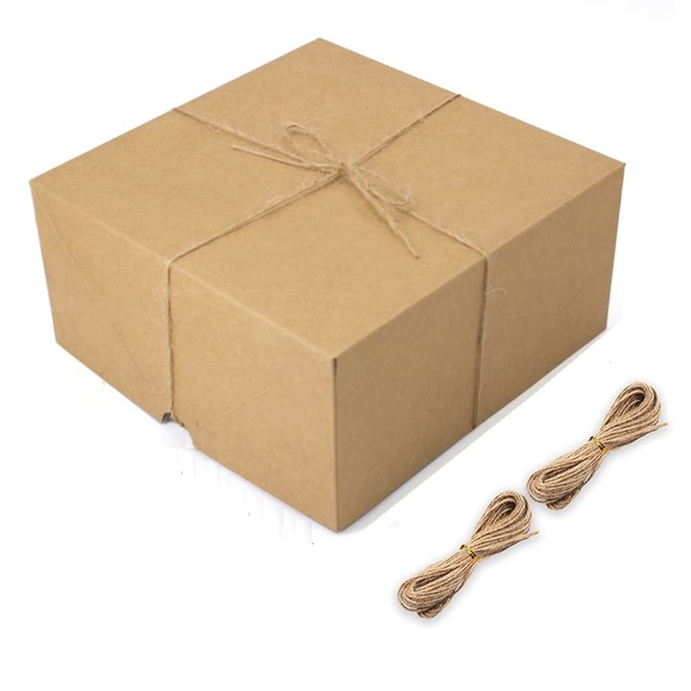 Beelooom White Gift Boxes, 12 Count, 20.3 x 20.3 x 10.2 cm, Paper Gift Boxes with Lids