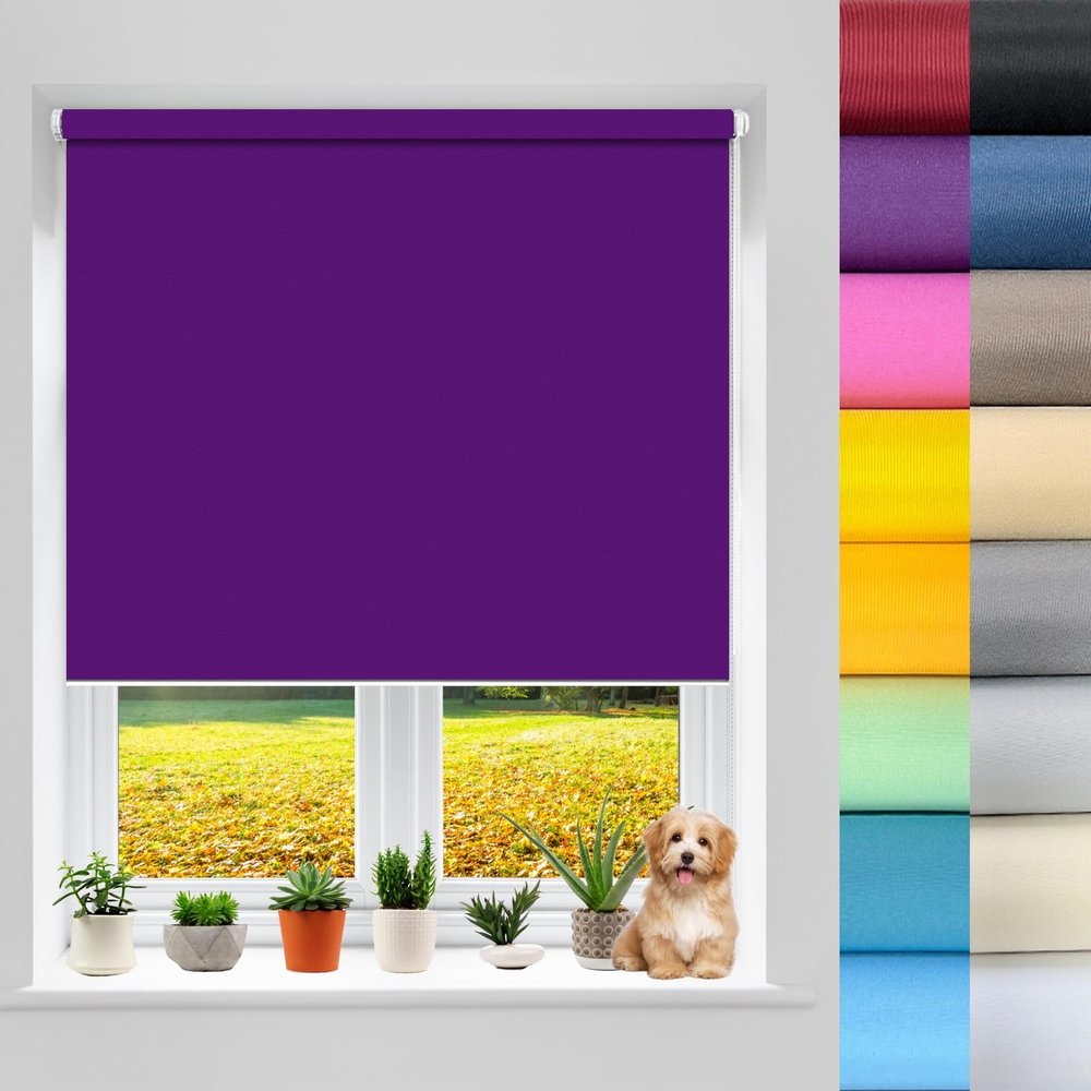 Double Roller Blind Klemmfix 30 x 130 cm, Purple