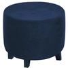 Round Ottoman Footstool Slipcover, Stretch Velvet, 65 x 65 cm, Color #6 view 1