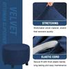 Round Ottoman Footstool Slipcover, Stretch Velvet, 65 x 65 cm, Color #6 view 3