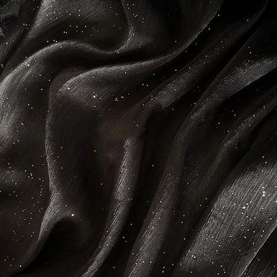 Whakano 2 m Glossy Starry-Sky Printed Organza Fabric, 150 cm Wide, Black