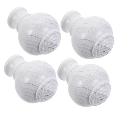 MUCKLILY 4-Piece Curtain Rod Finials, Durable Plastic Decorative End Caps, Tool-Free Installation