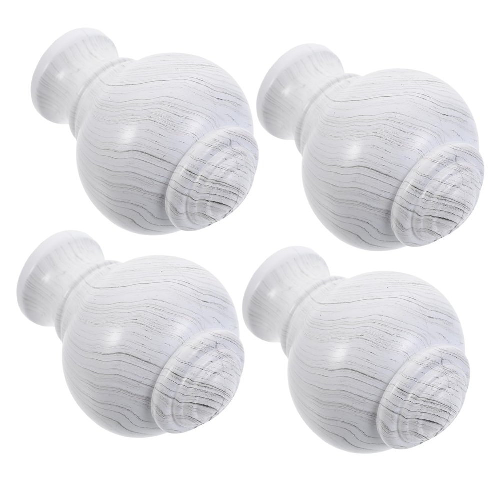 MUCKLILY 4-Piece Curtain Rod Finials, Durable Plastic Decorative End Caps, Tool-Free Installation