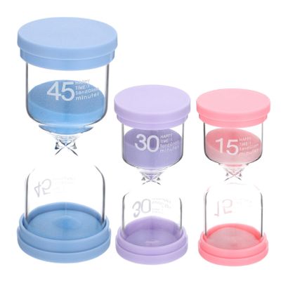 Decorative Glass Hourglasses, 3-Pack, 15, 30 and 45 Minutes