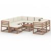BUKSCYJS 10-Piece Garden Lounge Set with Cushions, Cream view 2