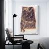 HVLS Alabama Map, Retro Relief Map Poster, Decorative Canvas Artwork, 30 x 45 cm view 3