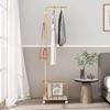 Elegant White Metal Coat Rack with Storage Basket view 4