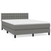 Festnight Dark Gray 55" x 75" Box Spring Bed with Mattress and Headboard view 2
