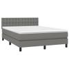 Festnight Dark Gray 55" x 75" Box Spring Bed with Mattress and Headboard view 3