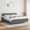 Festnight 180x200 cm Double Box Spring Bed with Mattress, Headboard and Slatted Base, Dark Gray view 1