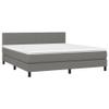 Festnight 180x200 cm Double Box Spring Bed with Mattress, Headboard and Slatted Base, Dark Gray view 3