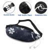 Adjustable Floral Waist Bag with Headphone Port view 3