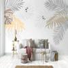 Photo Wallpaper for Kids' Room, Hand-Drawn Palm Leaf Plant, Non-Woven, 250 x 175 cm - M221124 view 1