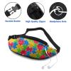 Travel Fanny Pack with Headphone Port, Adjustable Strap, Colorful Puzzle Pattern view 3