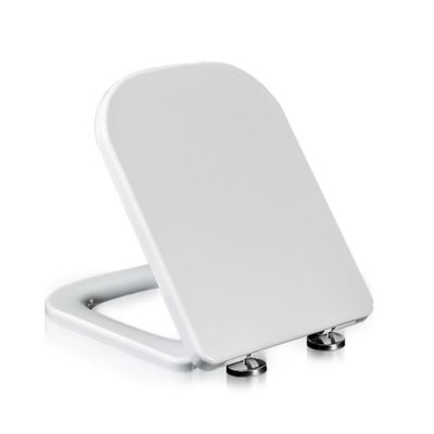Modern Square Toilet Seat with Soft-Close, Quick-Release and Adjustable Hinges