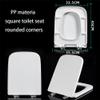 Modern Square Toilet Seat with Soft-Close, Quick-Release and Adjustable Hinges view 4