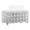 Glomora Light Luxury Crystal Facial Tissue Holder, Elegant Silver Tissue Dispenser Box view 1