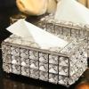 Glomora Light Luxury Crystal Facial Tissue Holder, Elegant Silver Tissue Dispenser Box view 4