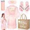 Handepo Bridal Robe Set with Slippers, Cup, Eye Mask & Tote view 1