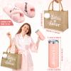 Handepo Bridal Robe Set with Slippers, Cup, Eye Mask & Tote view 2