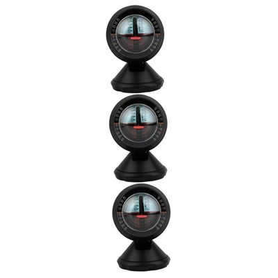 CALLARON 3-Piece Car Inclinometer, Black Dashboard Level Meter