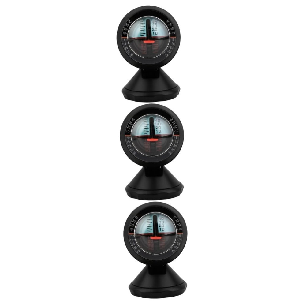 CALLARON 3-Piece Car Inclinometer, Black Dashboard Level Meter
