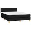 Festnight Upholstered Box Spring Bed with Mattress and LED, 140 x 200 cm, Black view 3