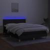 Festnight Upholstered Box Spring Bed with Mattress and LED, 140 x 200 cm, Black view 4