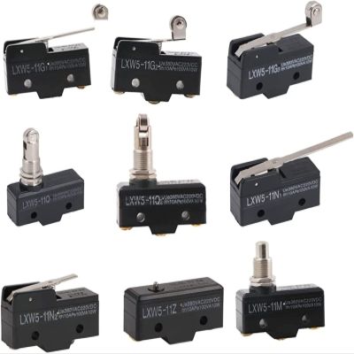 10-Pack Microswitch Replacement Parts, LXW5 11N1/11N2/11G1/11G2/11G3/11Q1/11Q2/11D1/11M, Travel Switch Button Limit Switch, 3 Screw Terminals, Copper Contact