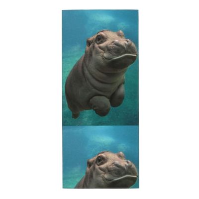 EgoMed Hand Towel 30 x 70 cm, Soft Towel with Cute Hippos