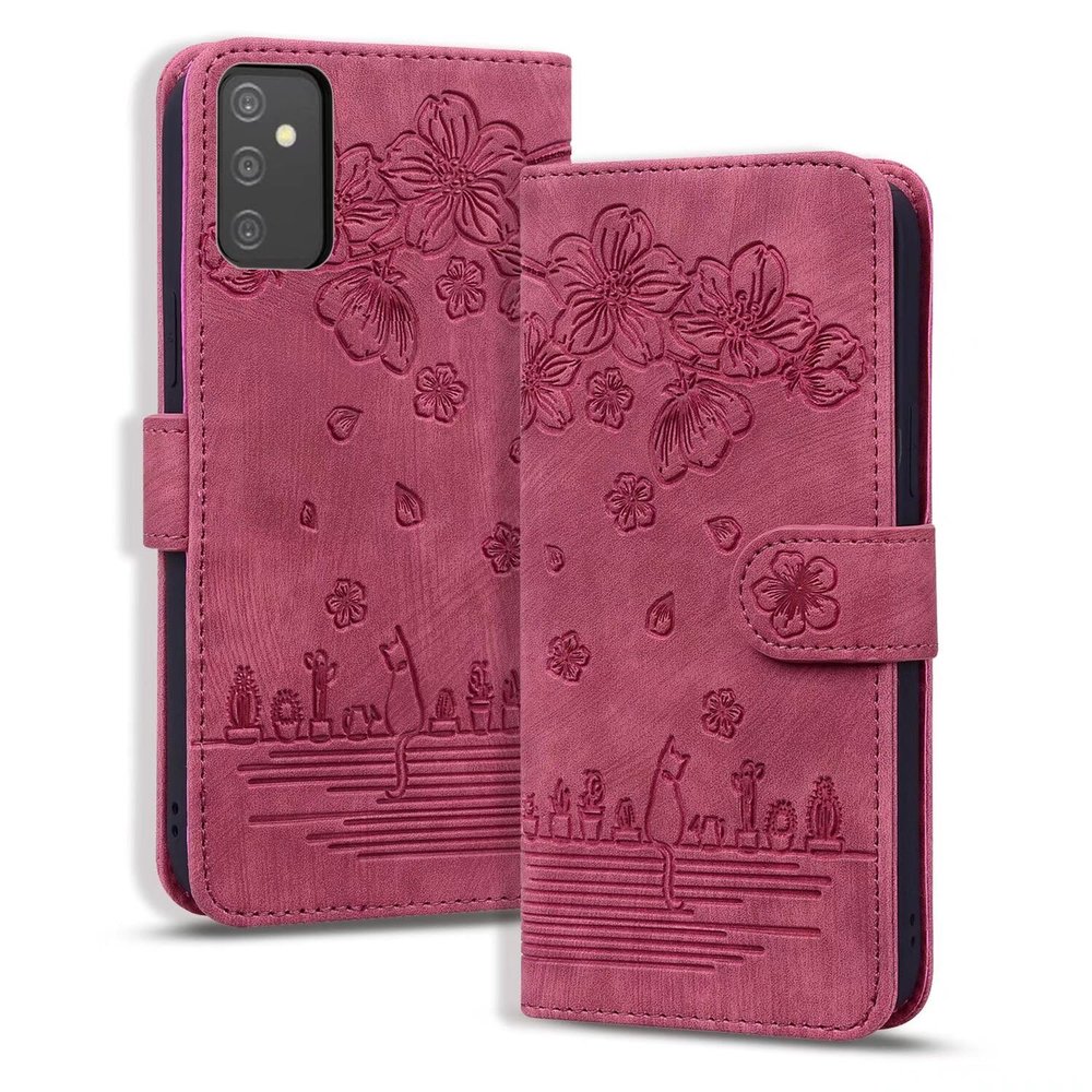 Beajew Wallet Flip Case for Samsung Galaxy A33 5G, PU Leather, Magnetic Closure, Stand Function, Card Slots, Burgundy