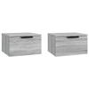 FENLAX Wall-Mounted Nightstands, 2-Piece Set, Sonoma Gray, 34 x 30 x 20 cm view 2
